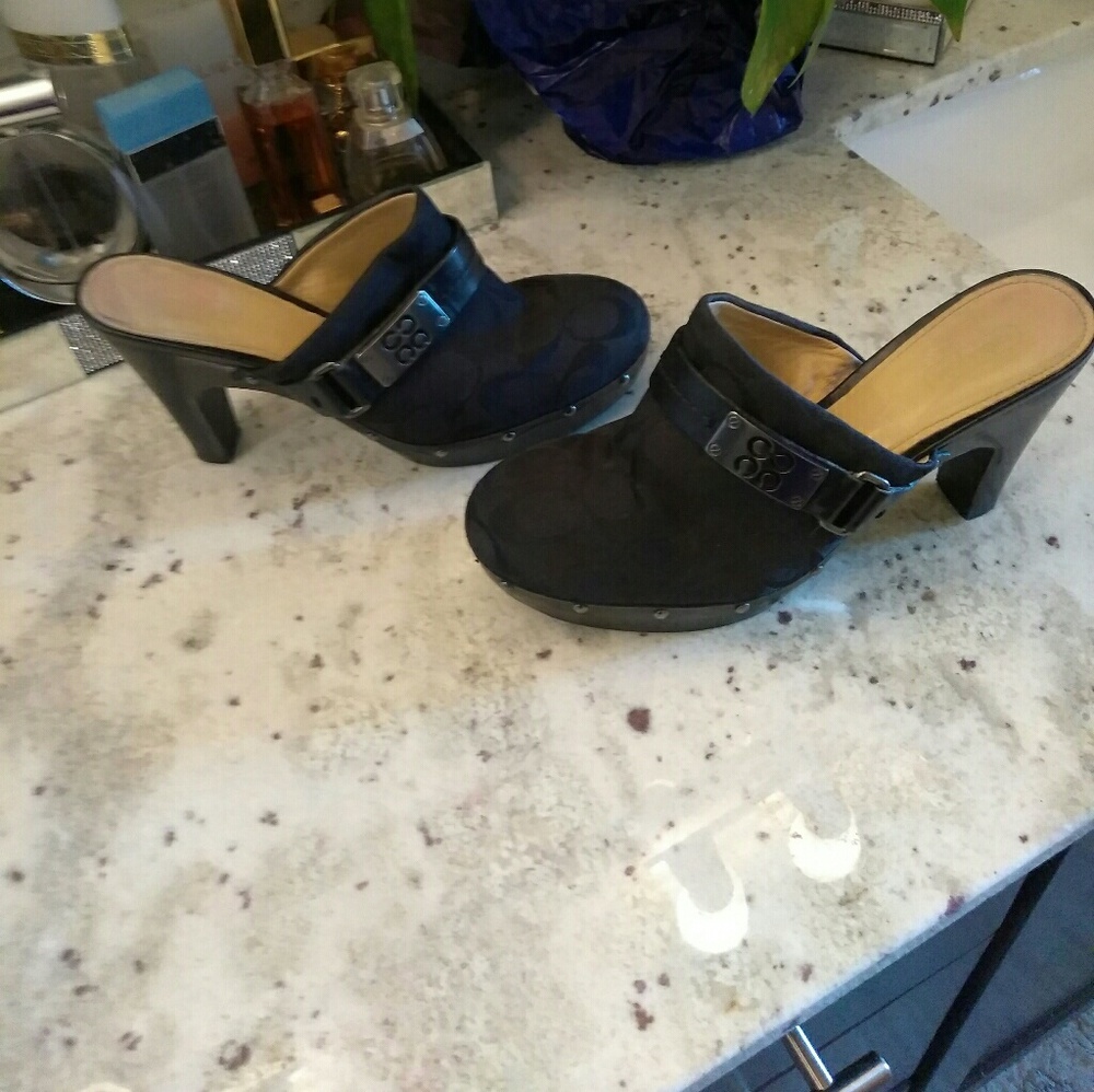 Authentic Coach Monogram Canvas Clogs - image 3